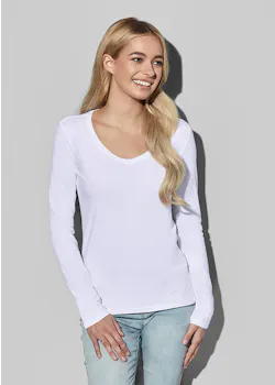 Stedman Claire 9720 T-shirt V-Neck LS Slim Fit Dames miniatuur