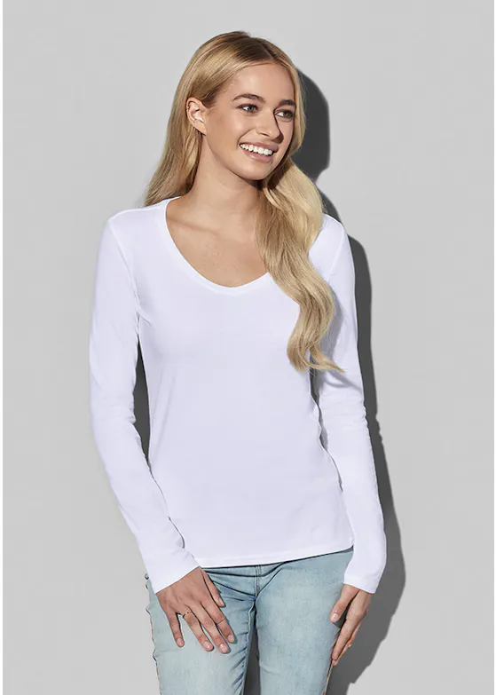 Stedman Claire 9720 T-shirt V-Neck LS Slim Fit Dames