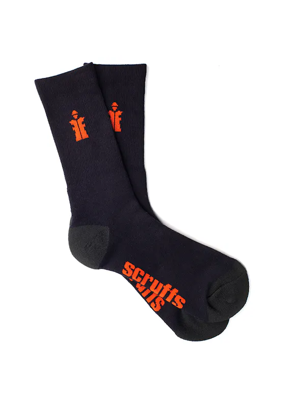 Scruffs Worker Sokken, Zwart, 3 paar