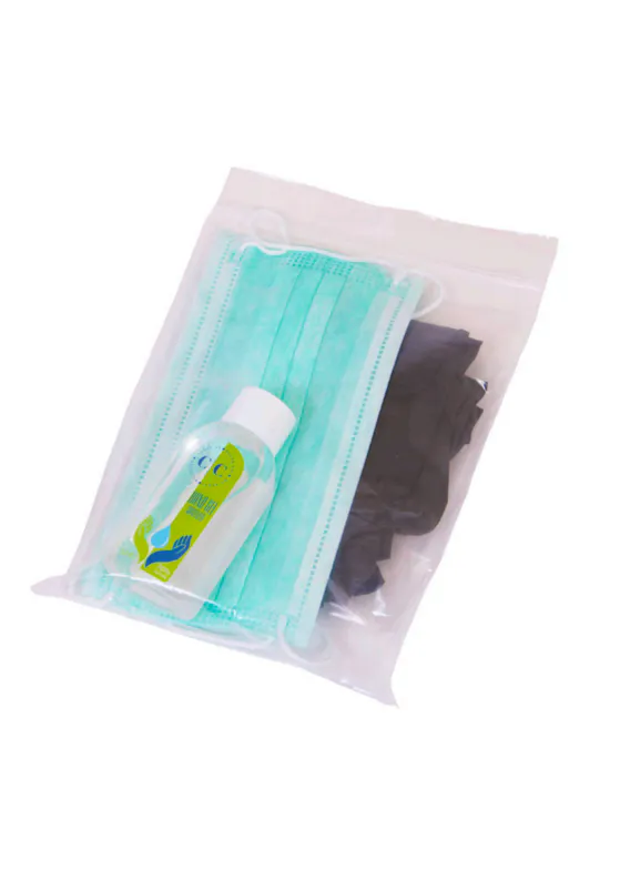 ##Beschermingsset - 2x chirurgisch mondmasker cat. llR | 2 paar Nitril hands. | 1x Desinf. handgel