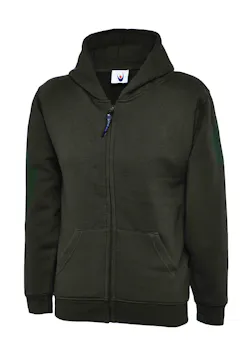 Uneek UC506 Sweater met Rits Classic Hooded Regular Fit Kinderen miniatuur