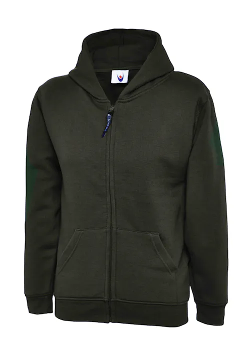 Uneek UC506 Sweater met Rits Classic Hooded Regular Fit Kinderen