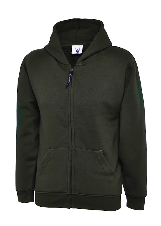 Uneek UC506 Sweatshirt mit Reißverschluss, Classic Hooded Fit für Kinder