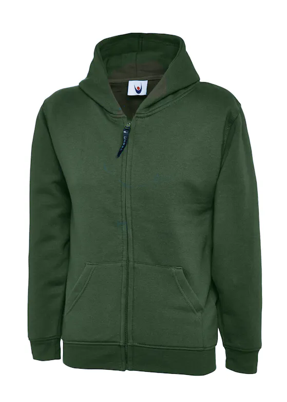 Uneek UC506 Sweatshirt mit Reißverschluss, Classic Hooded Fit für Kinder