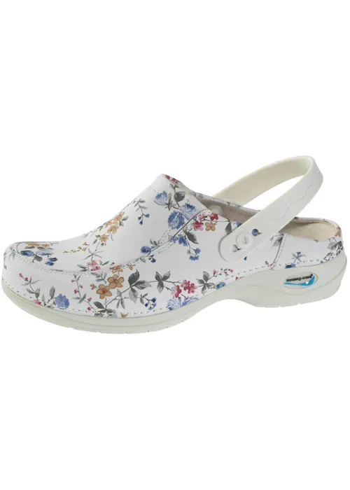Wash'Go NursingCare medische klomp wit/bloemen