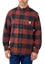 Carhartt 105432 M Plaid Shirt Flannel Long-Sleeve Rugged Flex Relaxed Fit Stretch miniatuur
