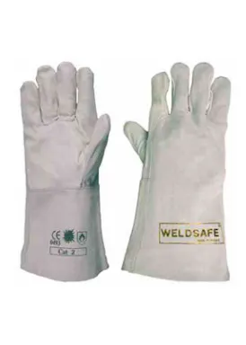 Weldsafe Schweißhandschuhe aus Rindleder, Fünffinger-Modell, MIG, 40 cm