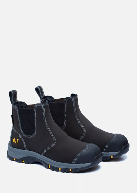 Buckbootz Wizardz Instapper Zwart S3S Werkschoen Hoog